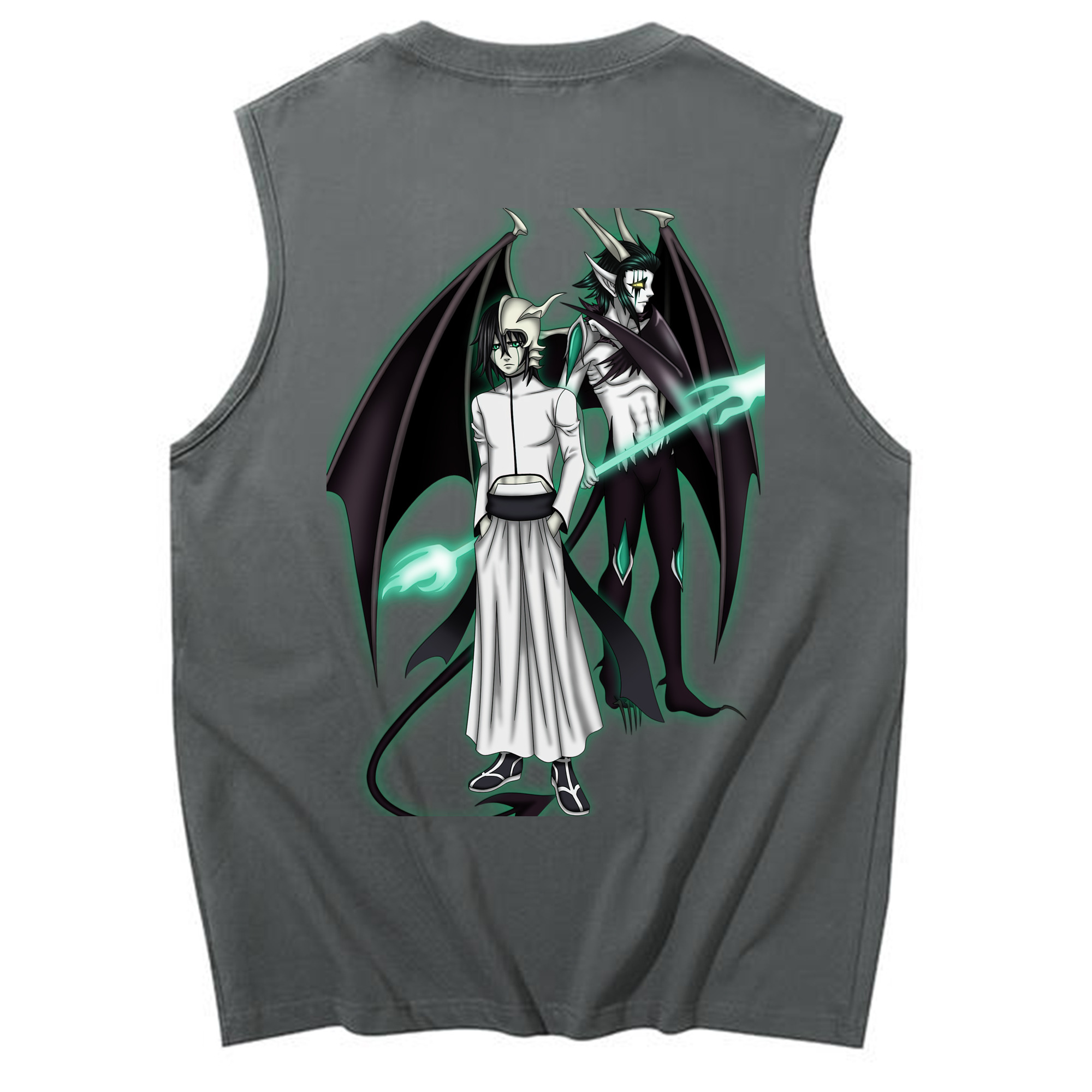 （画像用） ブリーチ ウルキオラ·シファー BLEACH Ulquiorra cifer コットン100％タンクトップ（背面プリント）